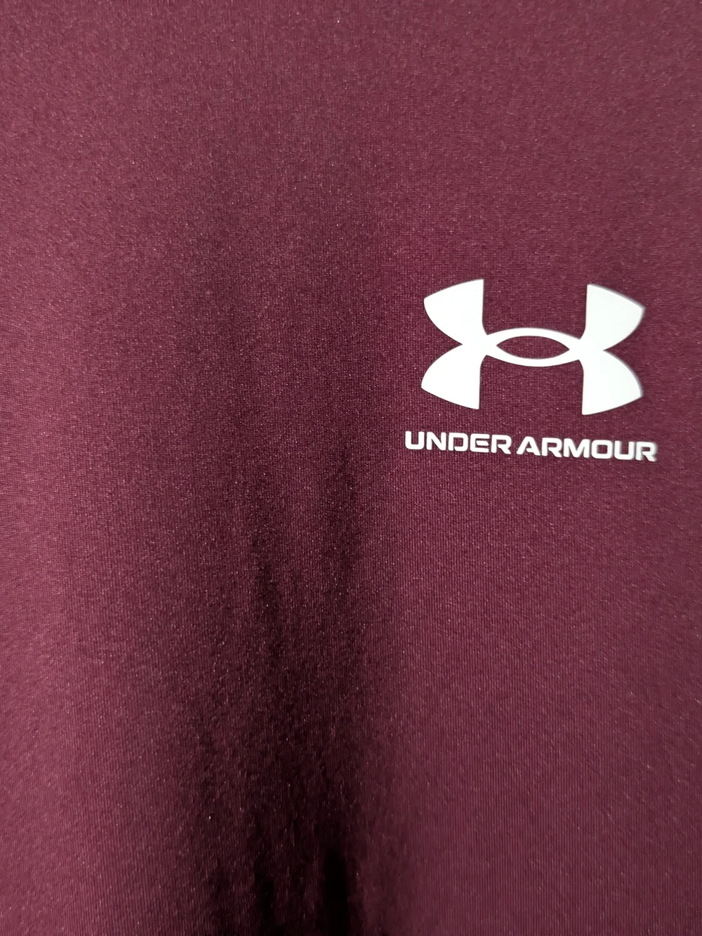 Under Armour Men’s Long Sleeve HeatGear Top - Maroon with White Logo